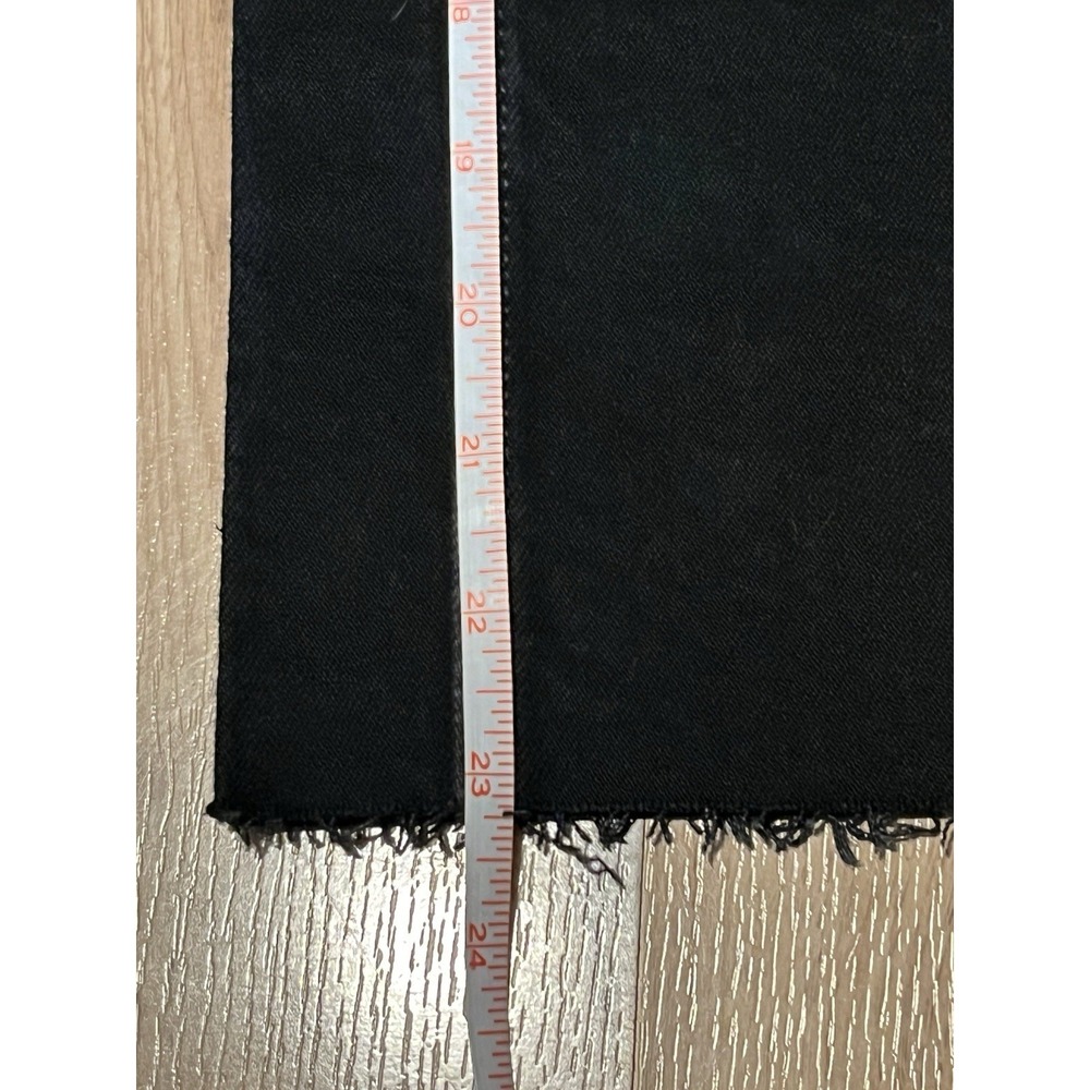 Everlane The Wide Leg Crop Jean Black High Rise Button Fly Raw Hem Stretch 26 - Picture 10 of 12